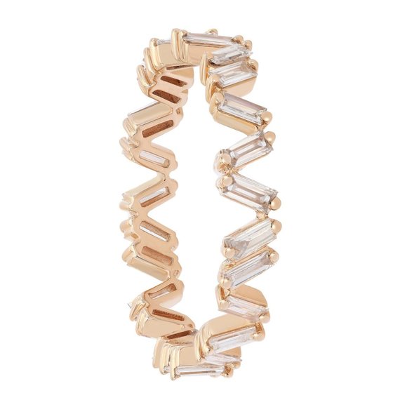 Rachel Koen Baguette Cut Diamond Eternity Band 14K Rose Gold 0.69Cttw Size 6.5 - Picture 3 of 5